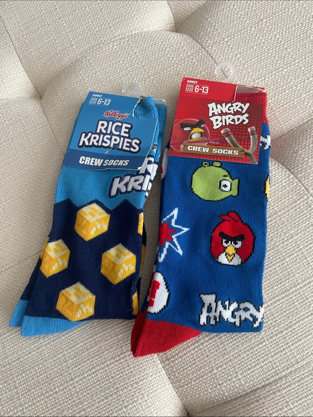 Angry Birds & Rice Krispies Men's Crew Socks - Blue